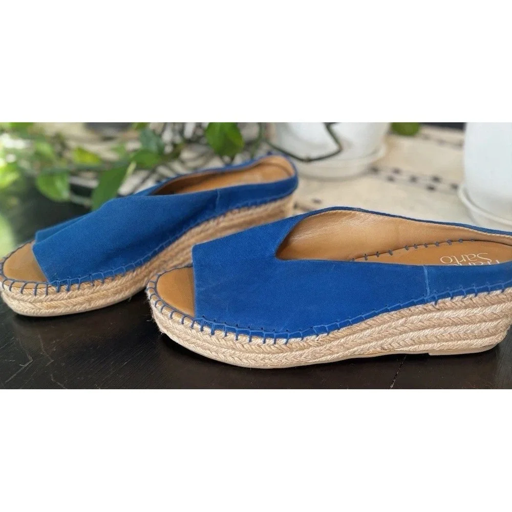 Franco Sarto Blue Suede Espadrille Size 7.5